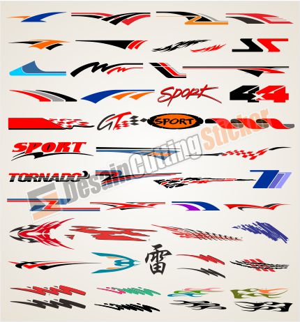 Detail Desain Cutting Sticker Motor Nomer 32