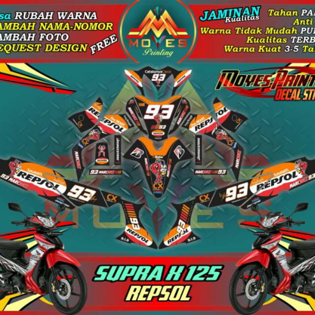 Detail Desain Cutting Sticker Motor Supra X 125 Nomer 35