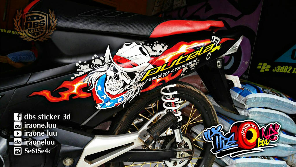 Detail Desain Cutting Sticker Motor Supra X 125 Nomer 46