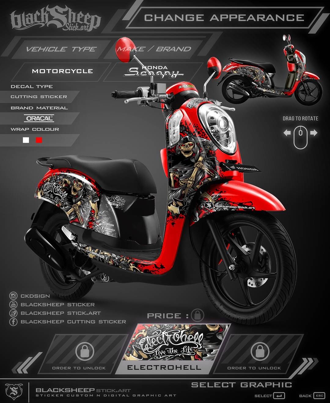 Detail Desain Cutting Sticker Scoopy Fi Nomer 2