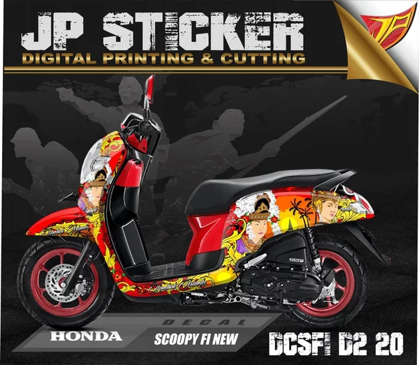 Detail Desain Cutting Sticker Scoopy Fi Nomer 18