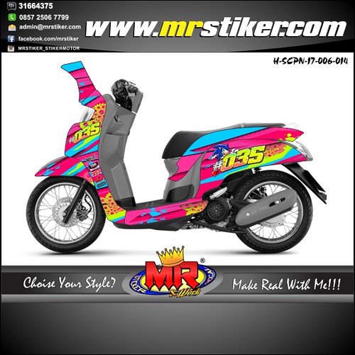 Detail Desain Cutting Sticker Scoopy Fi Nomer 35