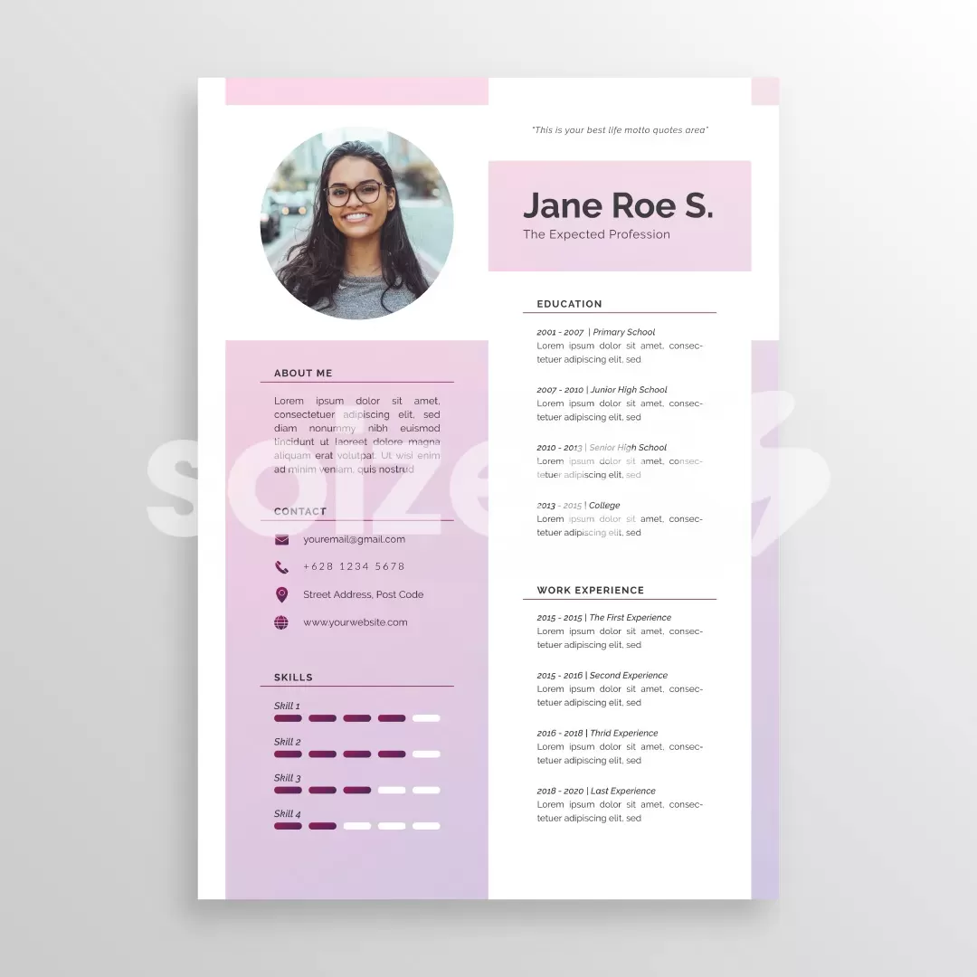 Detail Desain Cv Simple Nomer 24