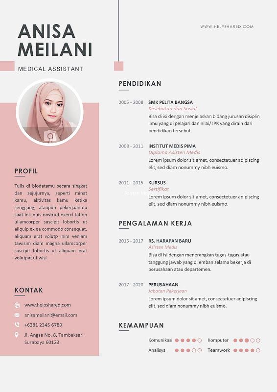 Detail Desain Cv Simple Elegan Nomer 12