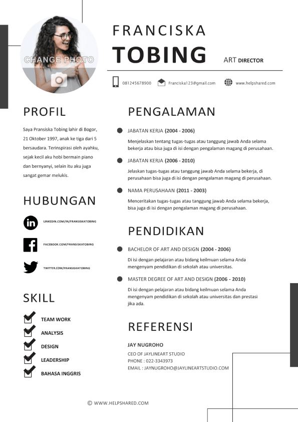 Detail Desain Cv Simple Elegan Nomer 46