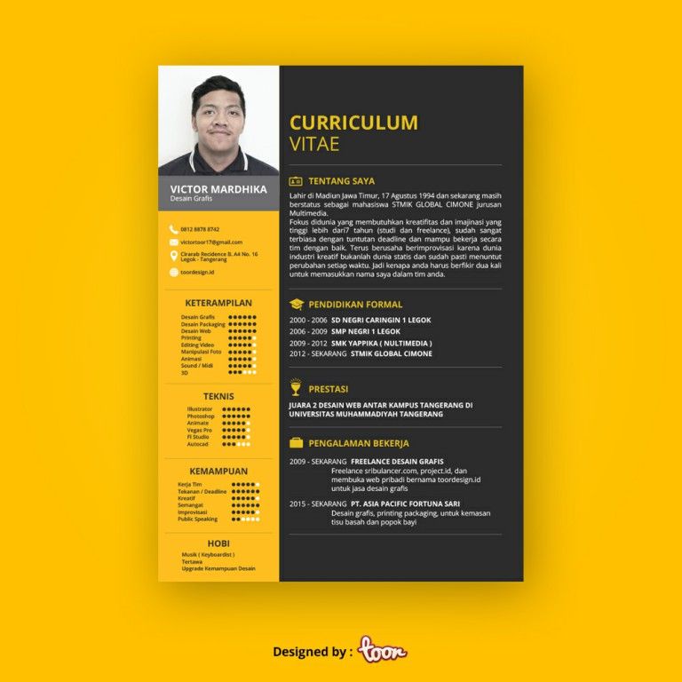 Detail Desain Cv Yang Menarik Nomer 14