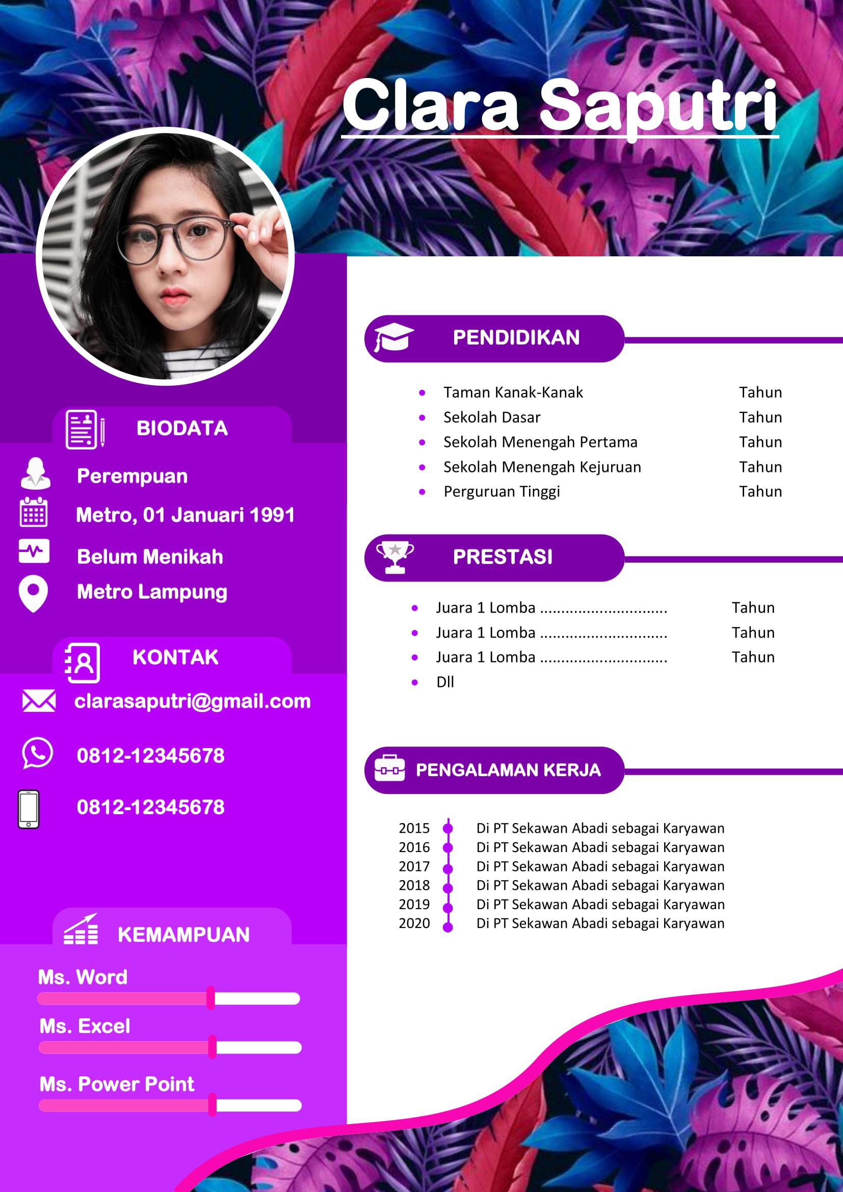 Detail Desain Cv Yang Menarik Nomer 4