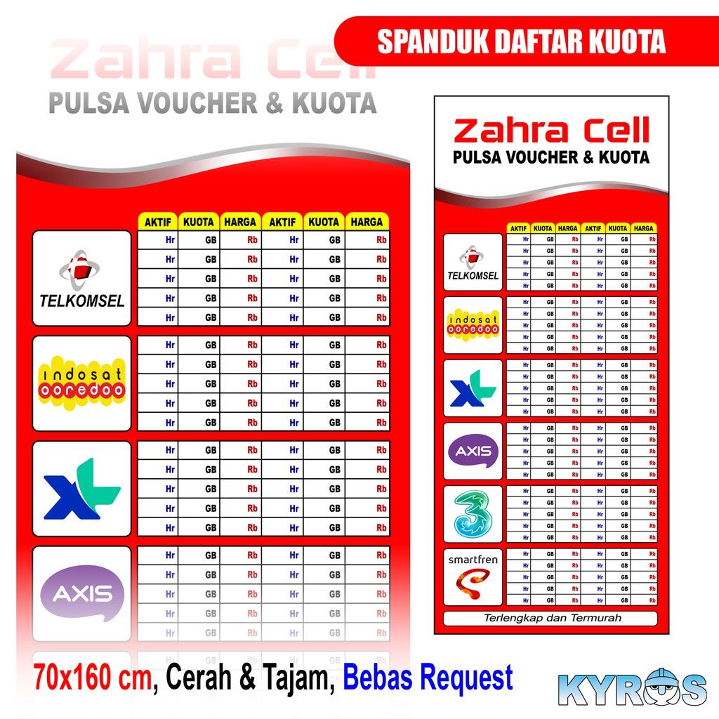 Detail Desain Daftar Harga Pulsa Nomer 33