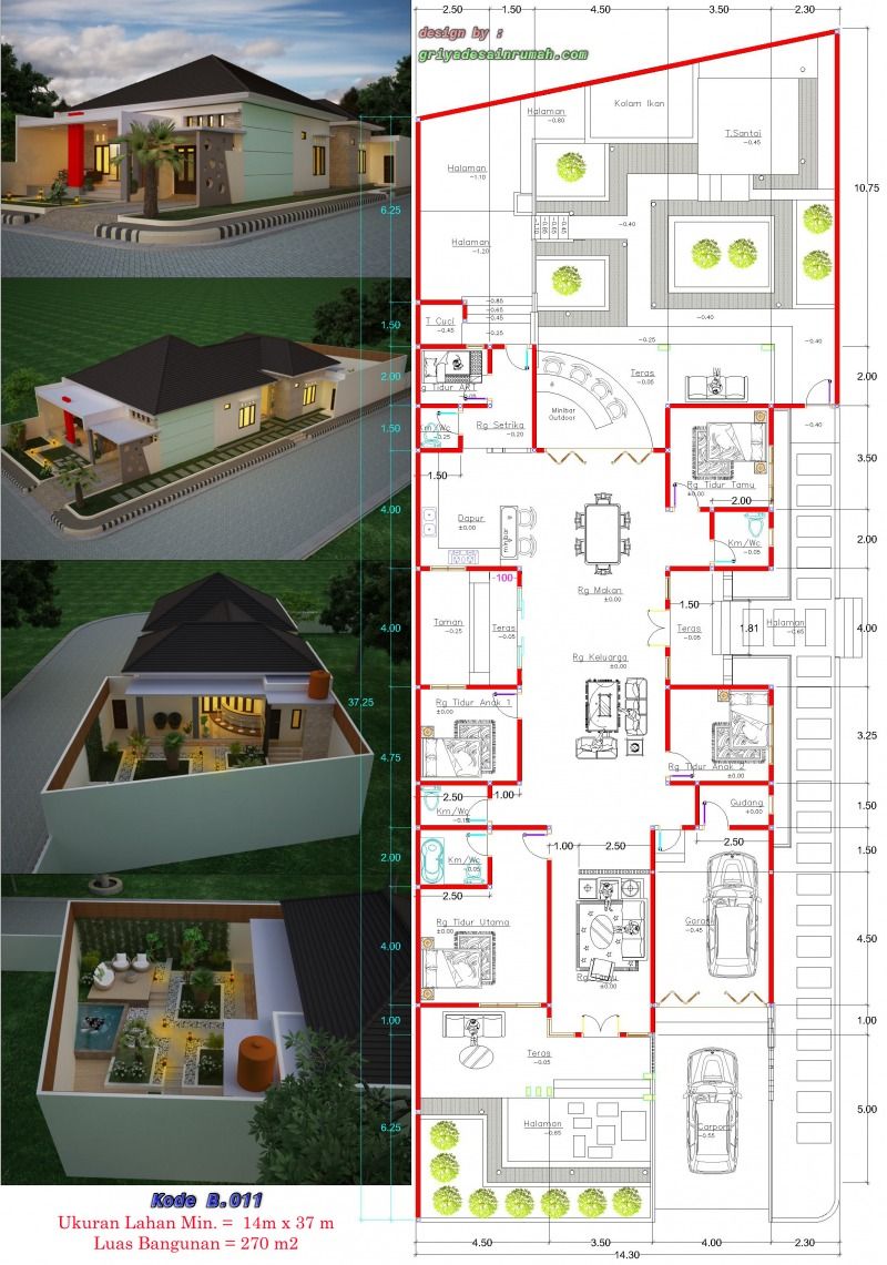 Detail Desain Dan Denah Rumah Minimalis 1 Lantai Nomer 13