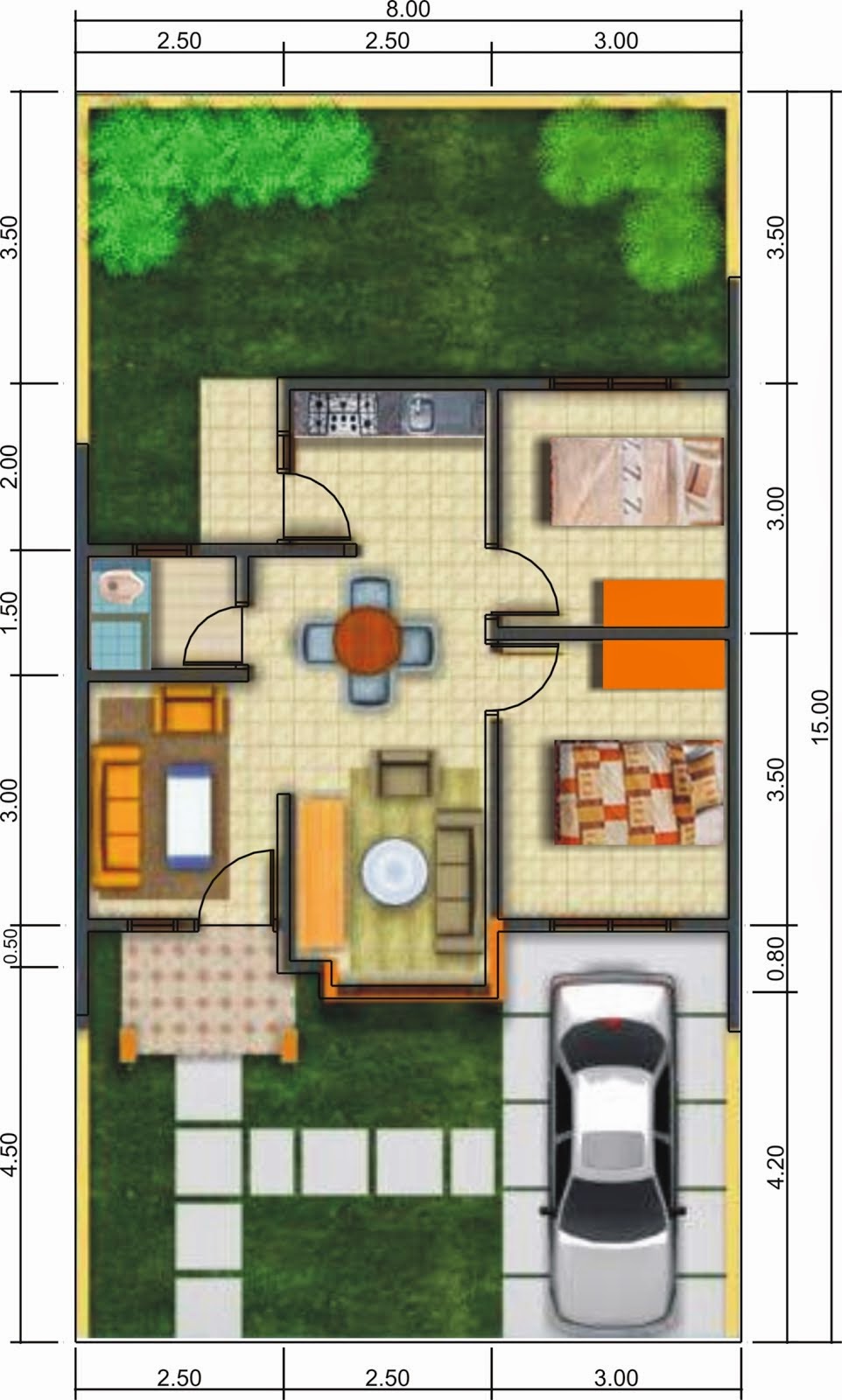 Detail Desain Dan Denah Rumah Minimalis 1 Lantai Nomer 25