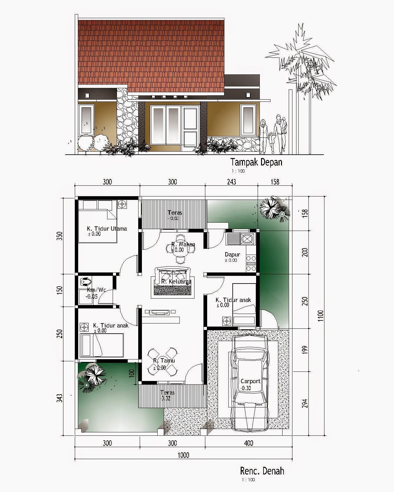 Detail Desain Dan Denah Rumah Minimalis 1 Lantai Nomer 36