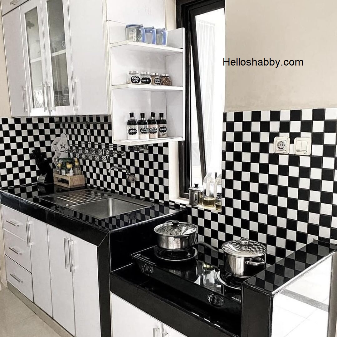 Detail Desain Dapur Hitam Putih Nomer 5