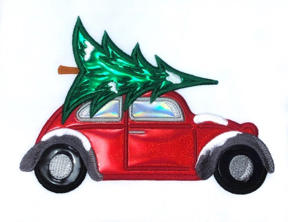 Detail Rotes Auto Mit Weihnachtsbaum Nomer 6
