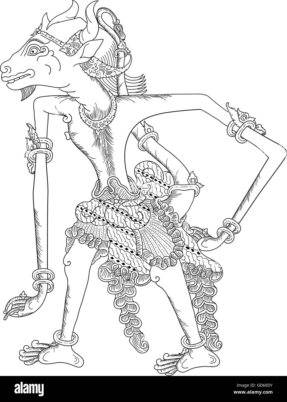 Detail Gambar Wayang Arjuna Hitam Putih Nomer 56