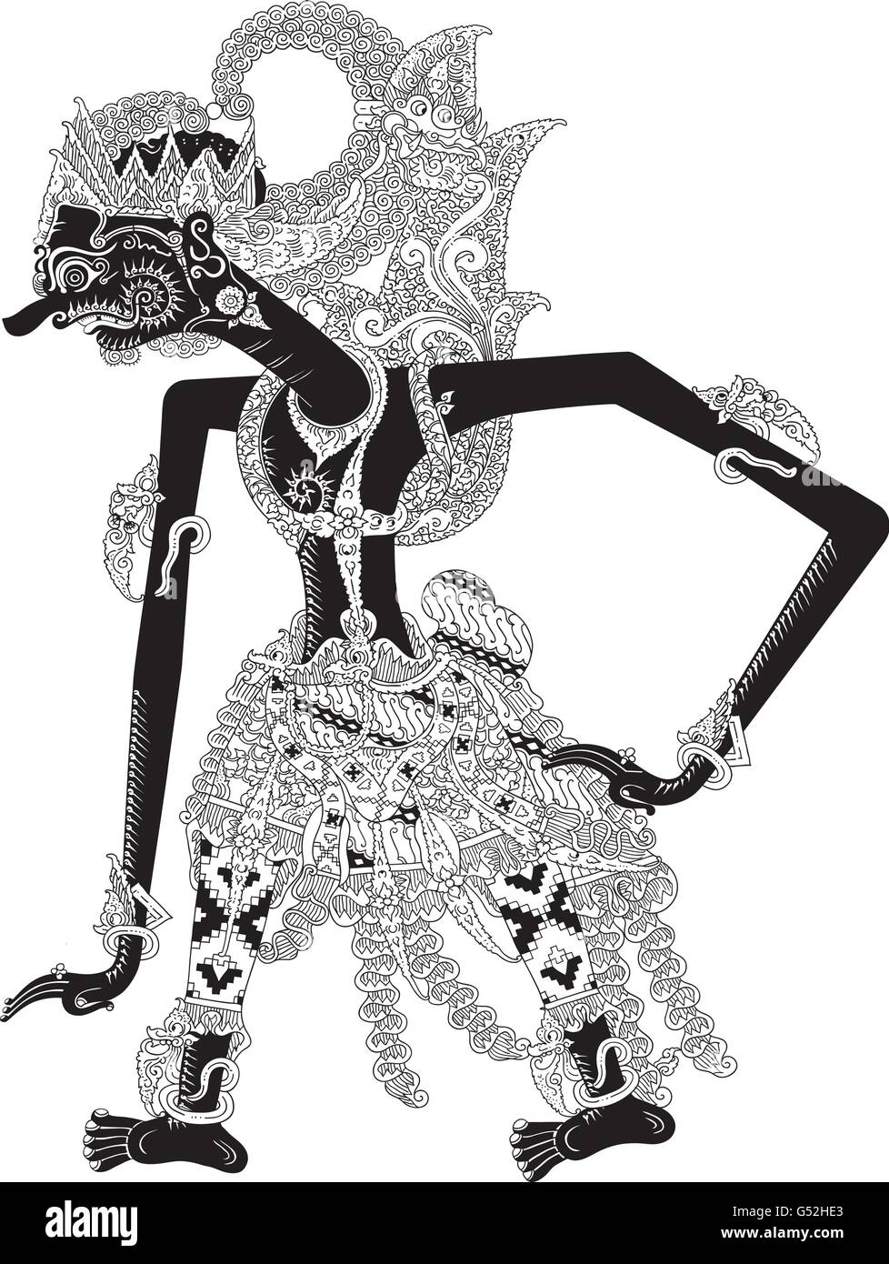 Detail Gambar Wayang Gatotkaca Hitam Putih Nomer 8