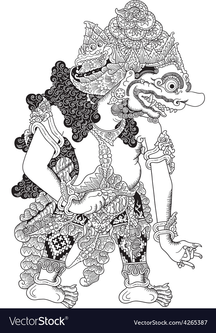 Detail Gambar Wayang Kulit Batara Kala Nomer 4