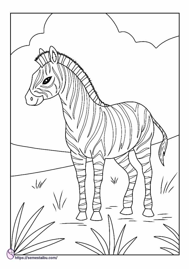 Detail Gambar Zebra Untuk Mewarnai Nomer 4