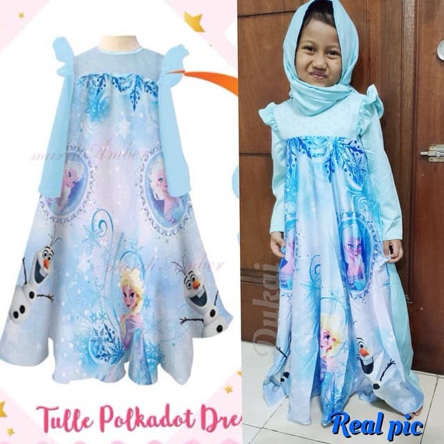 Detail Gamis Anak Gambar Frozen Nomer 15