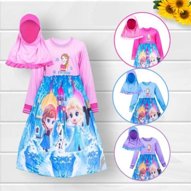 Detail Gamis Anak Gambar Frozen Nomer 27