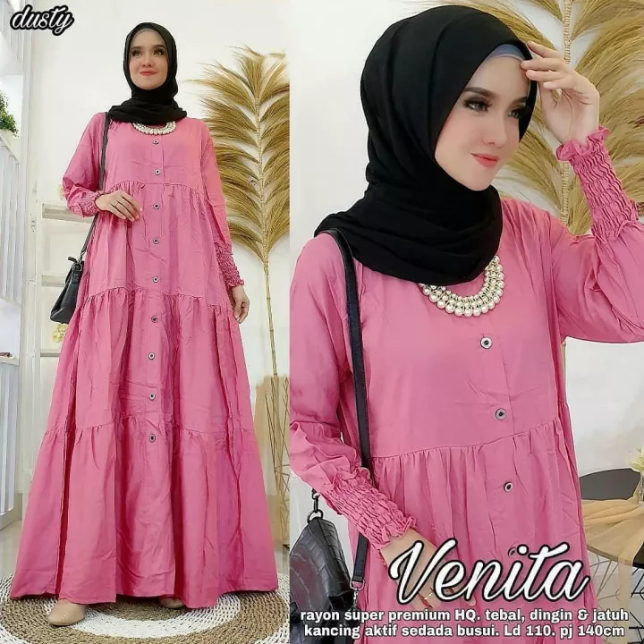 Detail Gamis Elegan 2017 Nomer 40