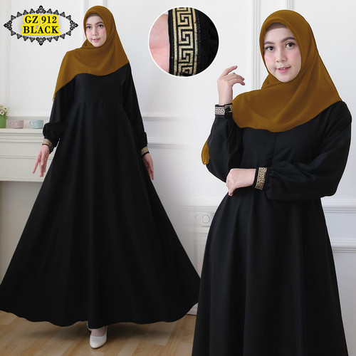 Detail Gamis Hitam Polos Elegan Nomer 2