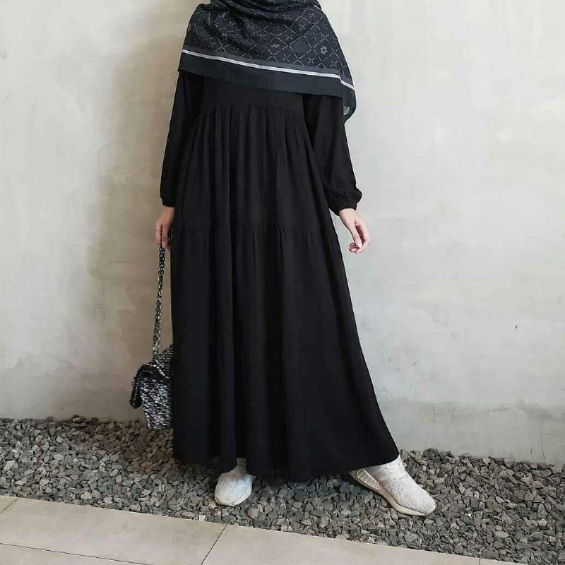 Detail Gamis Hitam Polos Elegan Nomer 19