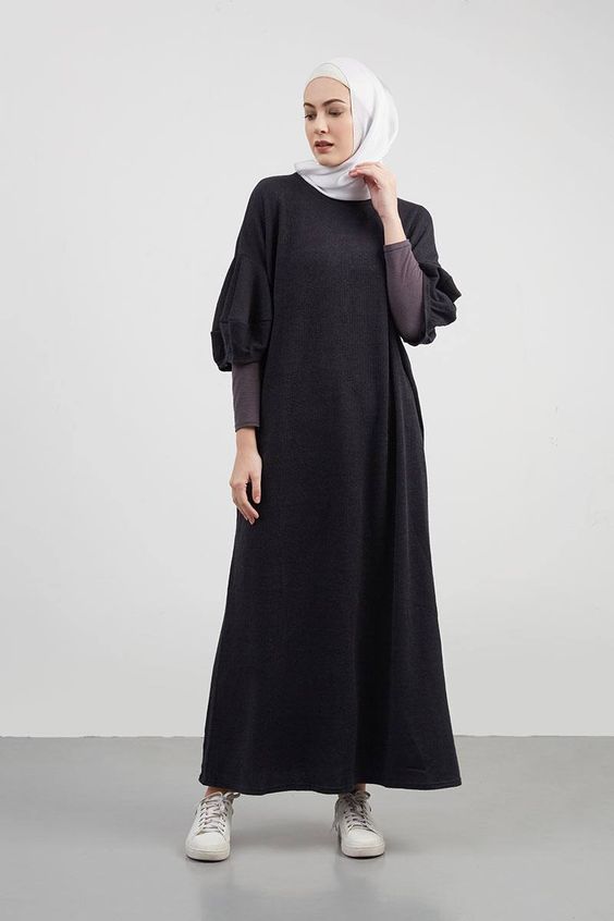 Detail Gamis Hitam Polos Elegan Nomer 20