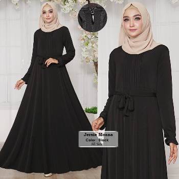 Detail Gamis Hitam Polos Elegan Nomer 26