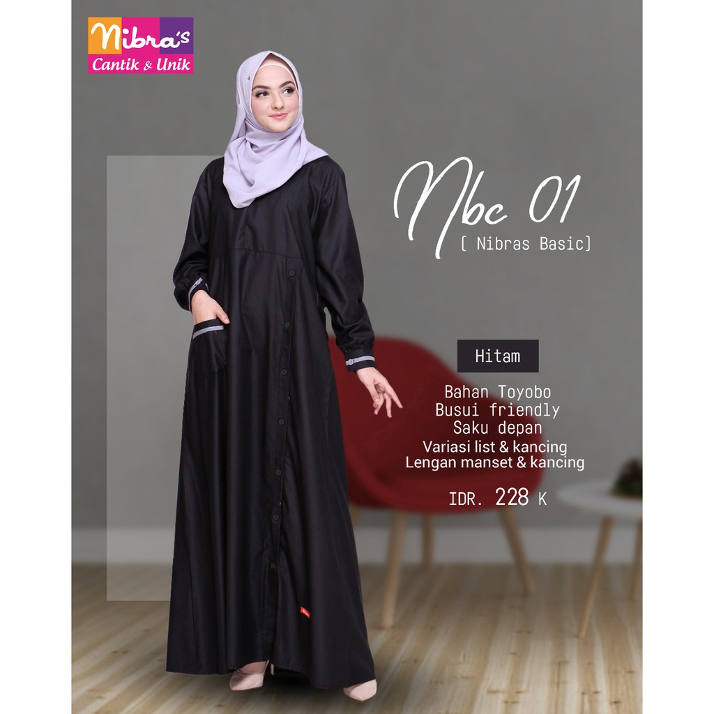 Detail Gamis Hitam Polos Elegan Nomer 33