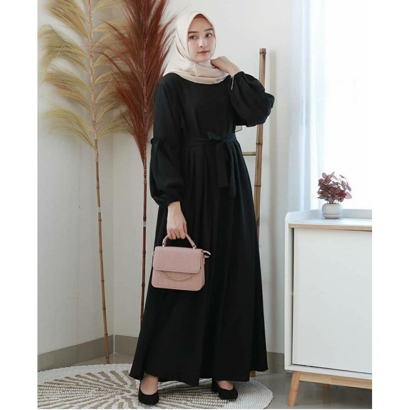 Detail Gamis Hitam Polos Elegan Nomer 39