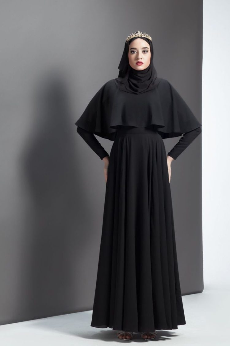 Detail Gamis Hitam Polos Elegan Nomer 46