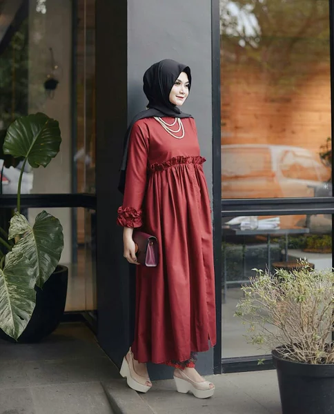 Detail Gamis Ibu Hamil Modern Nomer 15