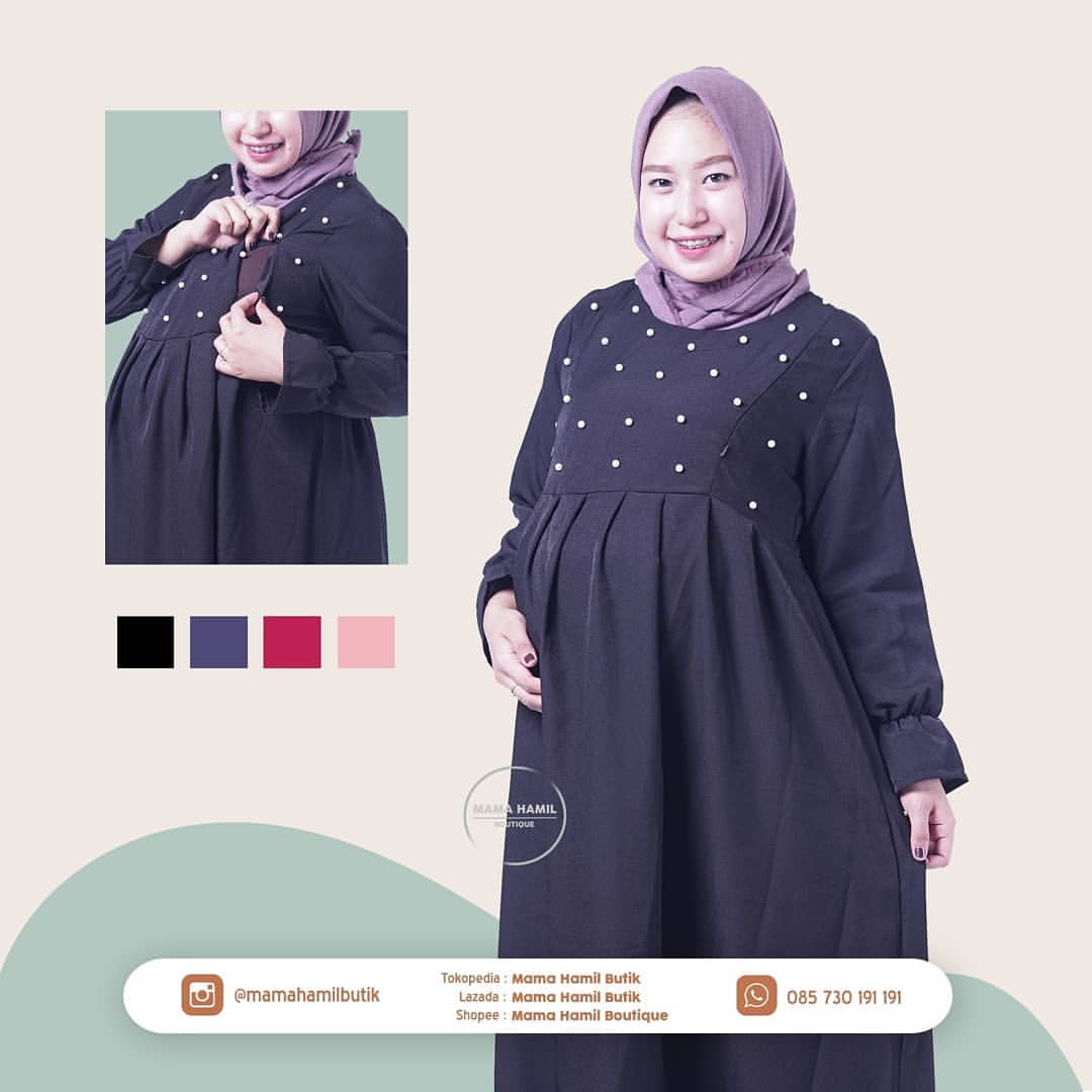 Detail Gamis Ibu Hamil Modern Nomer 46