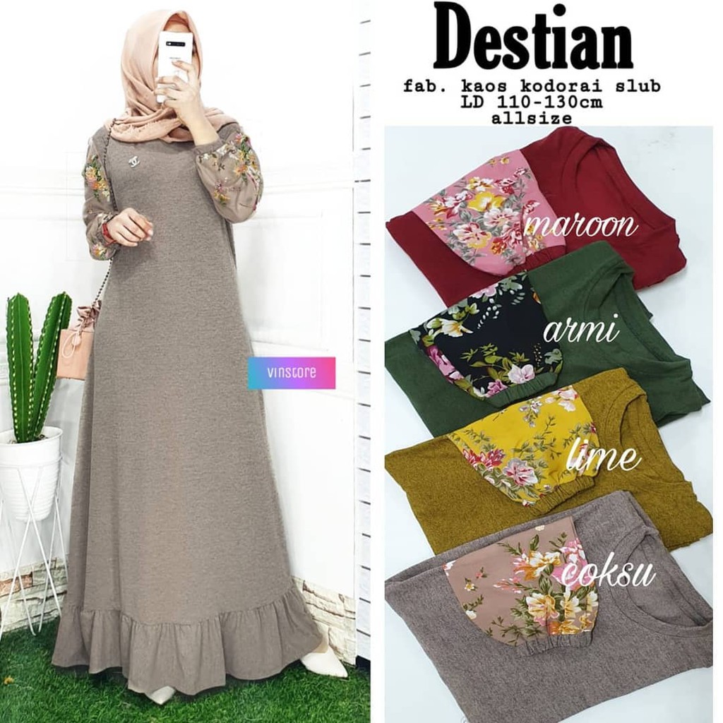 Detail Gamis Kaos Import Nomer 41