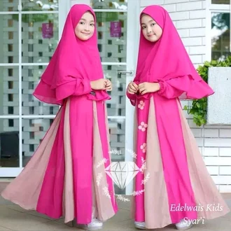 Detail Gamis Pink Fanta Nomer 39