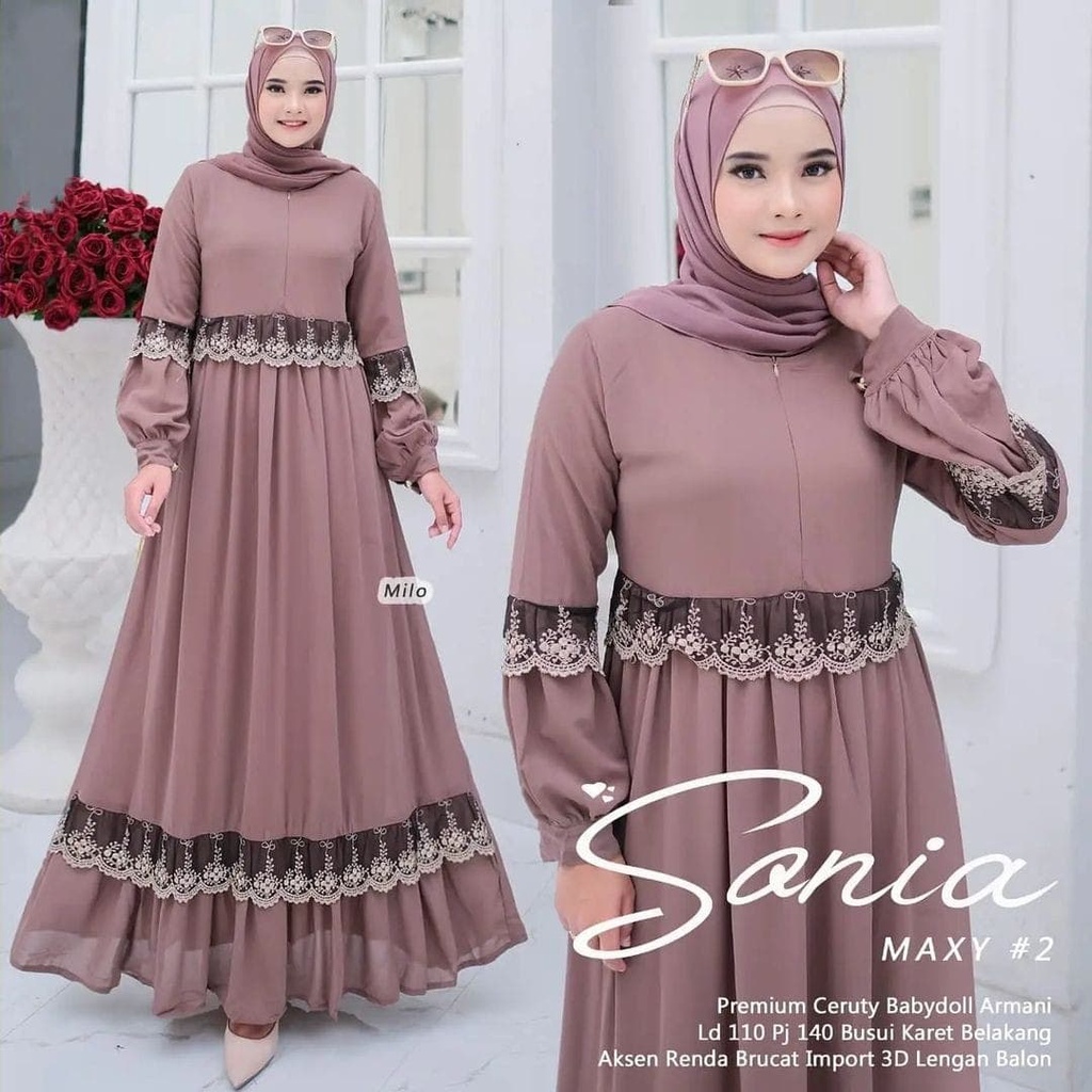 Detail Gamis Renda Terbaru Nomer 2