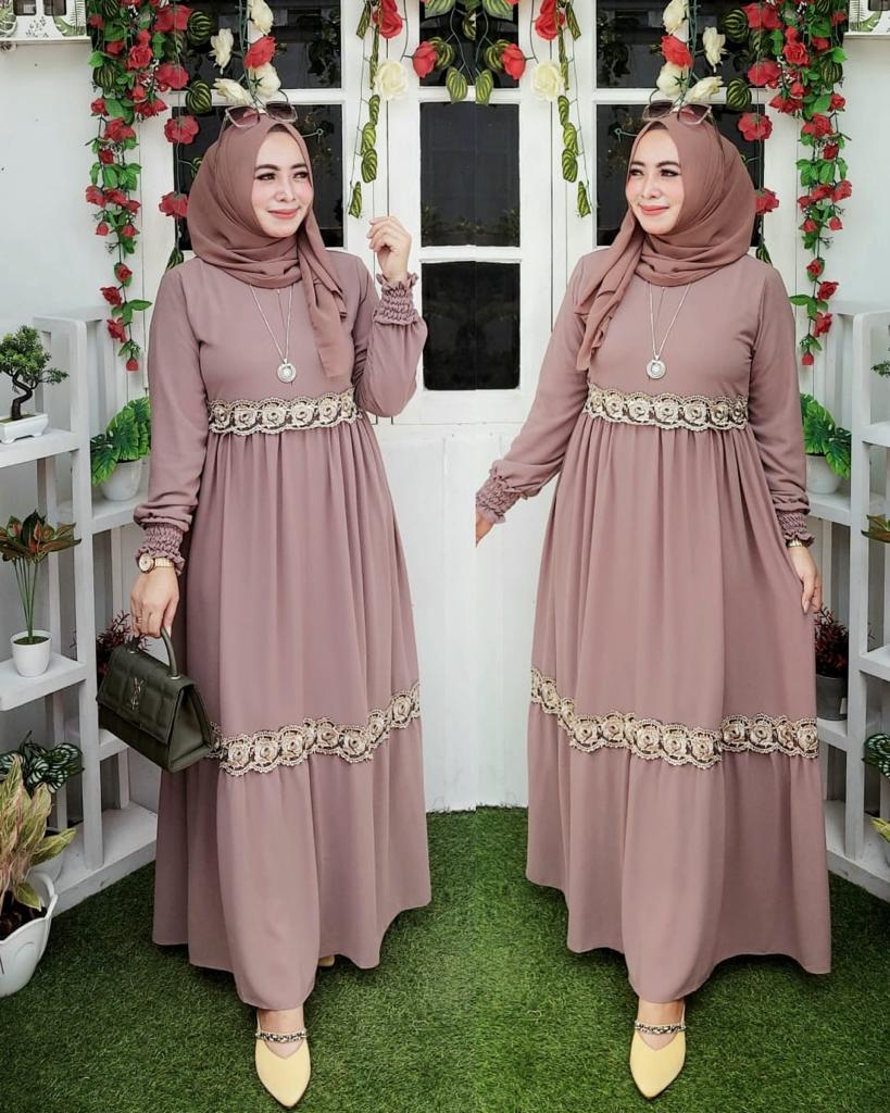 Detail Gamis Renda Terbaru Nomer 11