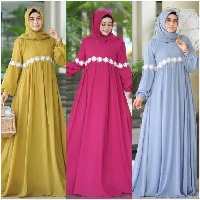 Detail Gamis Renda Terbaru Nomer 22