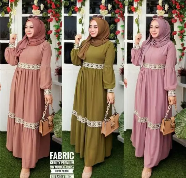 Detail Gamis Renda Terbaru Nomer 29