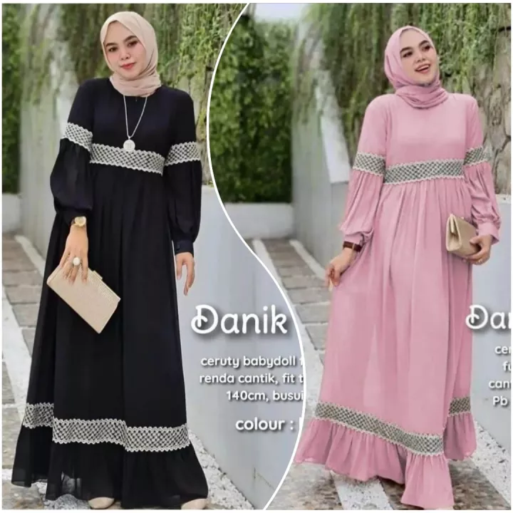 Detail Gamis Renda Terbaru Nomer 48