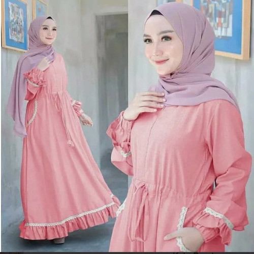 Detail Gamis Renda Terbaru Nomer 58