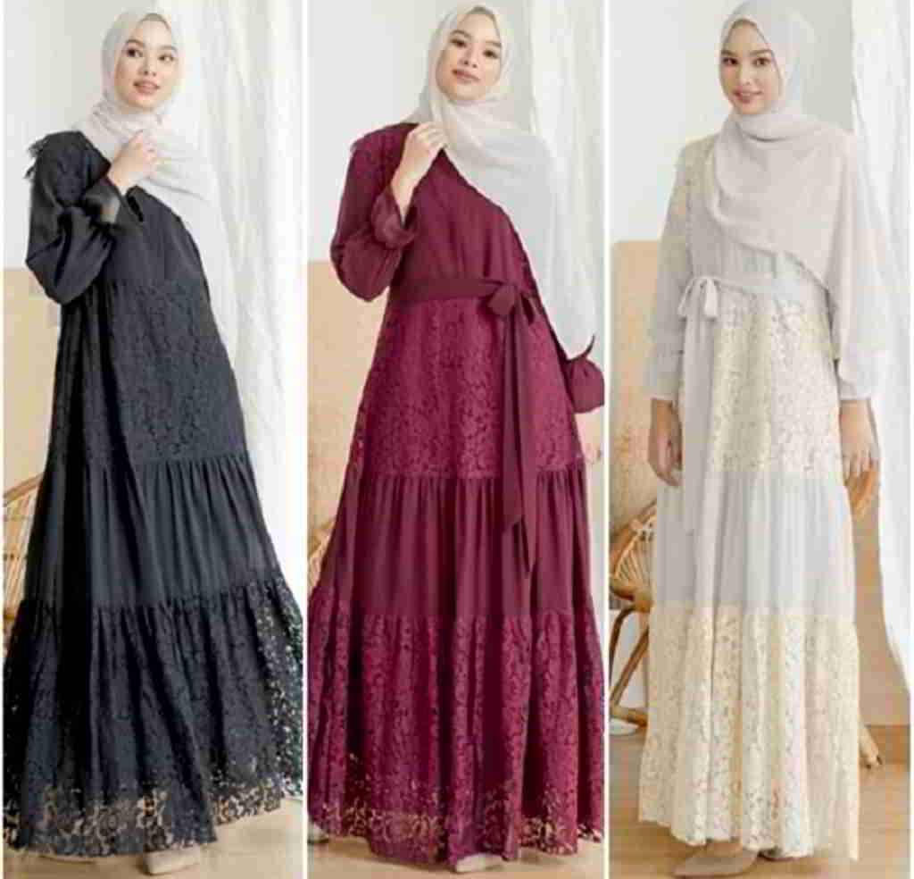 Detail Gamis Renda Terbaru Nomer 8