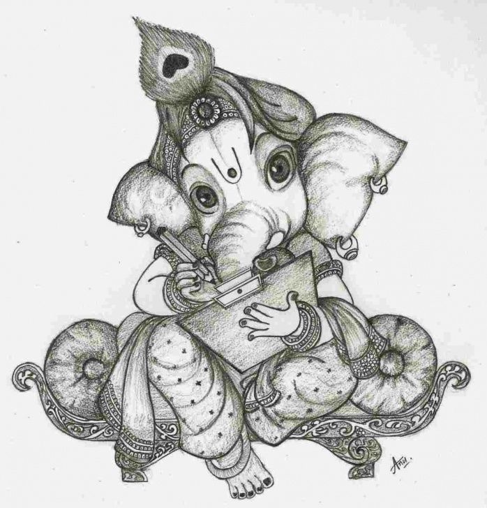 Detail Ganesh Pencil Sketch Nomer 3