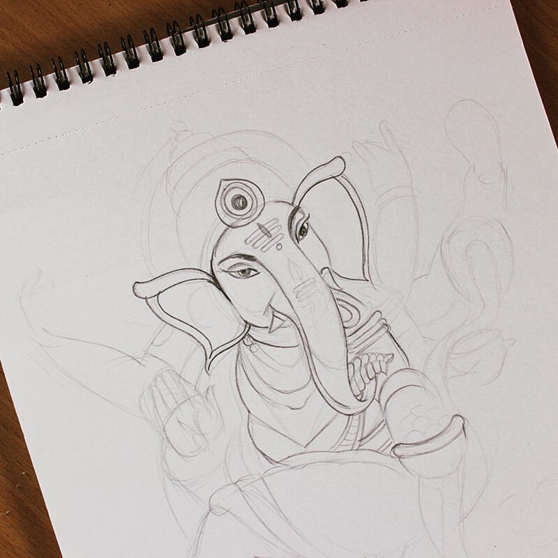 Detail Ganesh Pencil Sketch Nomer 33