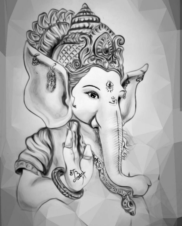 Detail Ganesh Pencil Sketch Nomer 5