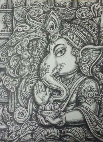 Detail Ganesh Pencil Sketch Nomer 43