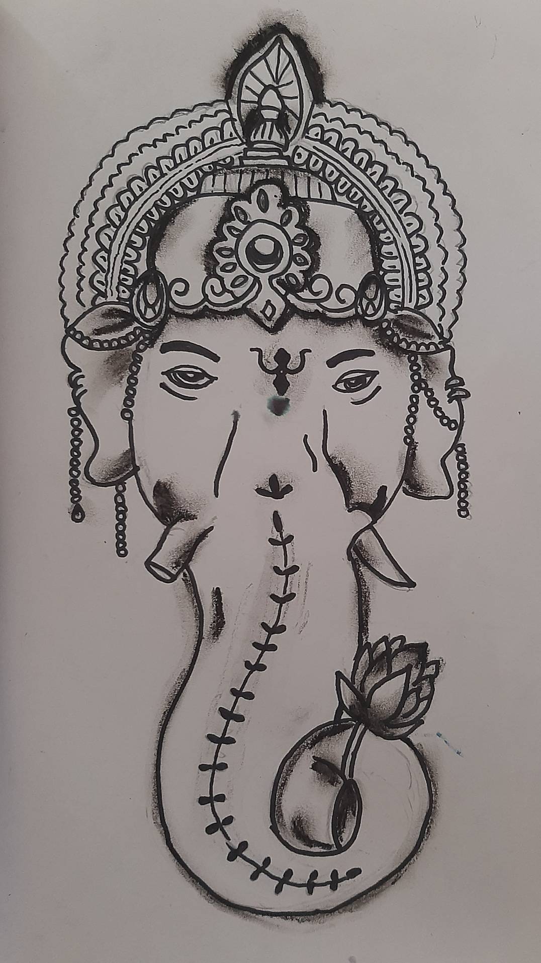 Detail Ganesh Pencil Sketch Nomer 7