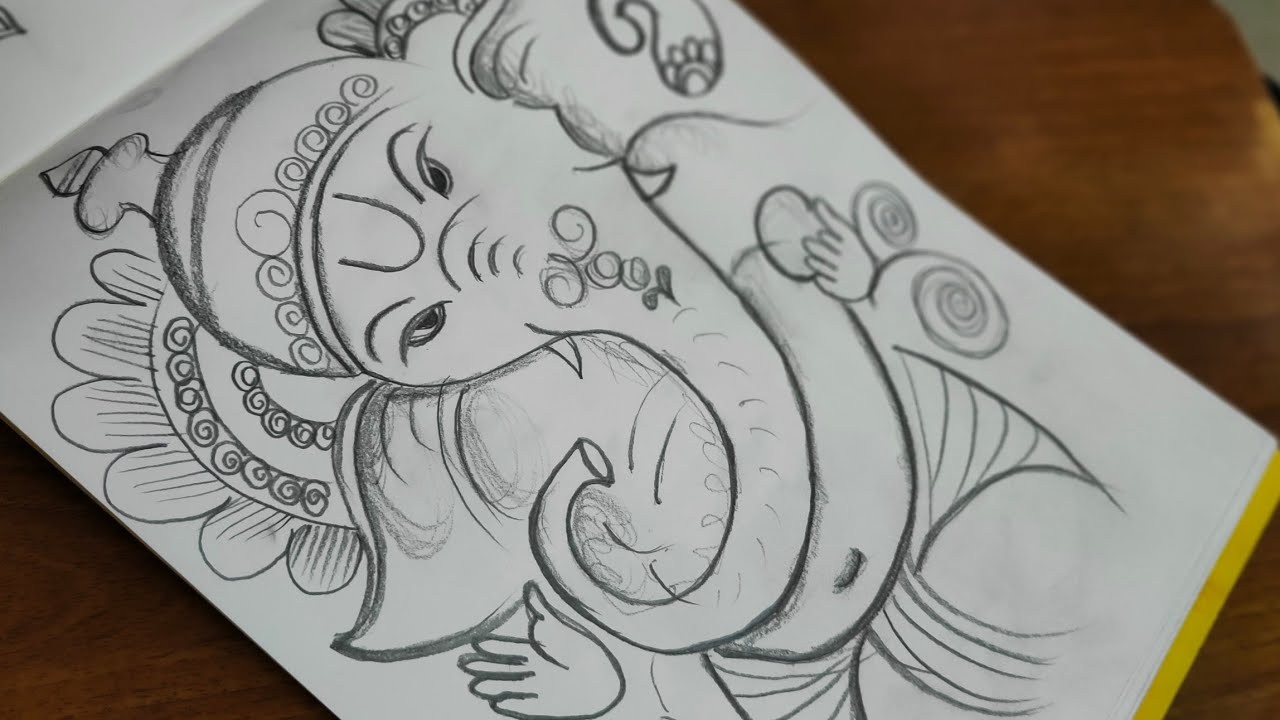 Detail Ganesh Sketch Drawing Nomer 13