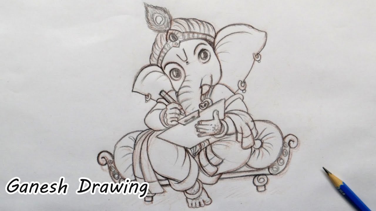 Detail Ganesh Sketch Drawing Nomer 18