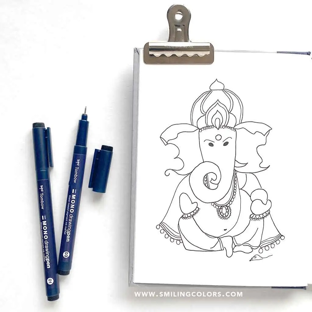 Detail Ganesh Sketch Drawing Nomer 28